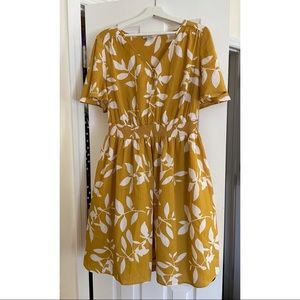 Lace & Mesh Brand Mustard Floral Dress